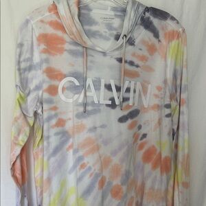 Calvin Klein Tie-Dye Hoodie in Orange, Purple & Yellow